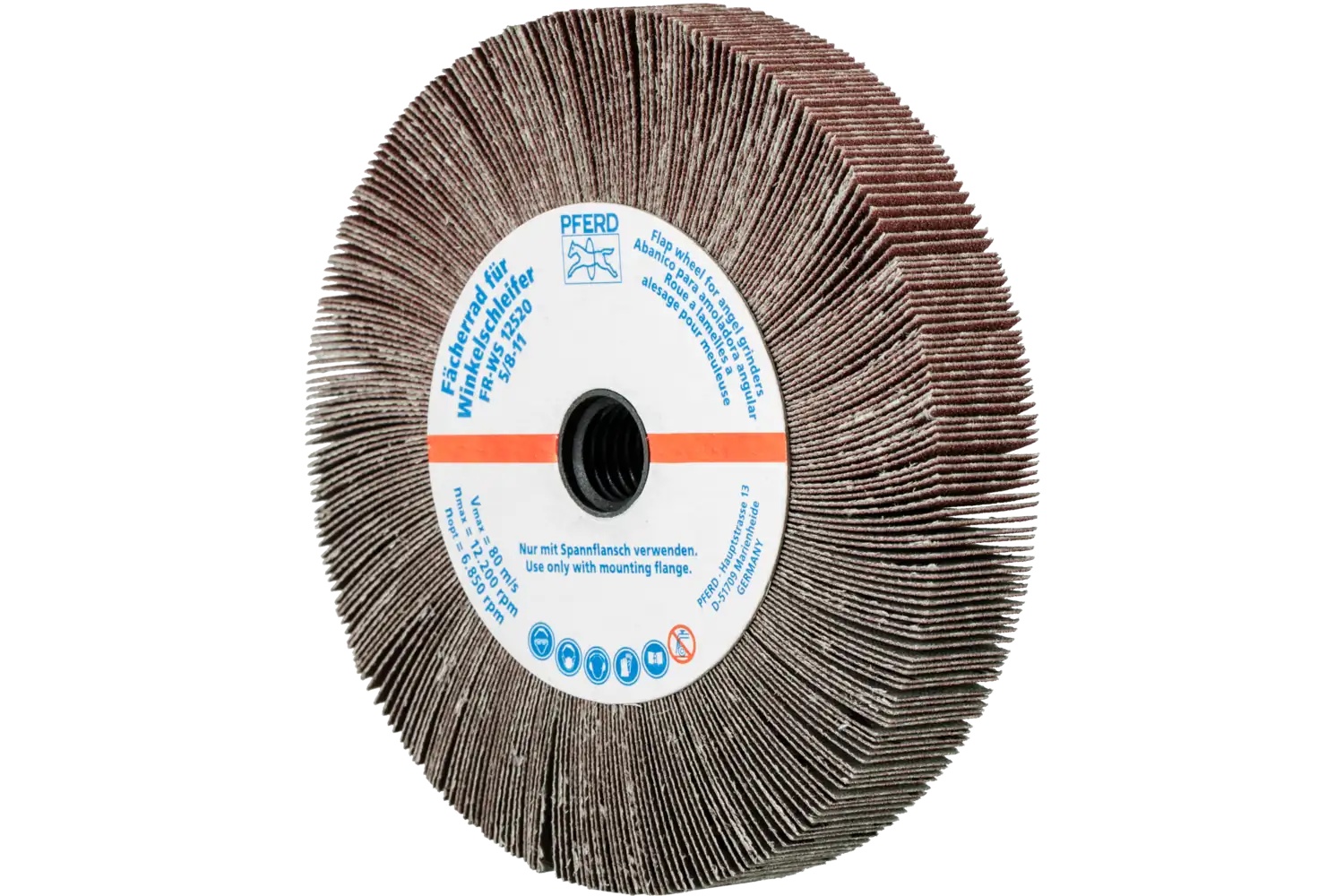 Picture of Pferd Angle Grinder Flap Wheel, 5" X 3/4 X 5/8-11, 120 Grit, Aluminum Oxide